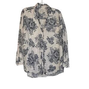 Rachel Zoe Linen Floral Long Sleeve L